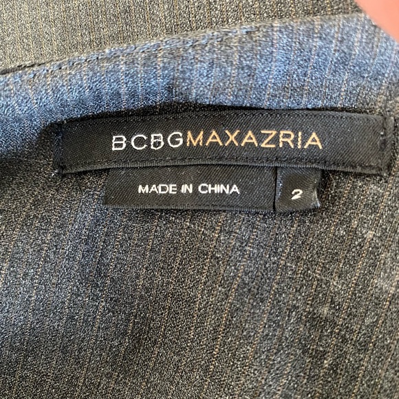 BCBG MaxAzria Unique Dark Gray Chic Wool Slacks with Black Geo Hip Design Size 2 - Picture 4 of 10